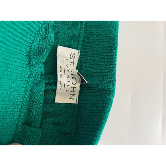 St John Evening Marie Gray Green Santana Knit Pants Size 8 READ Classic Academic - Picture 15 of 15